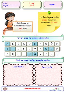 1. Sınıf Türkçe Konular