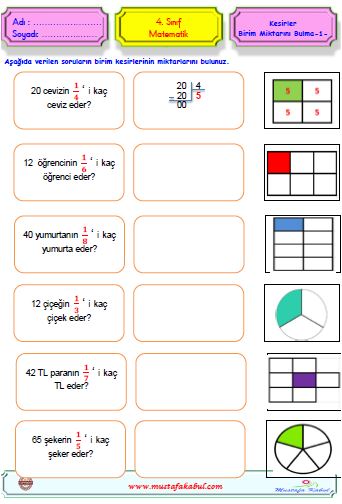 4 sinif matematik kesirler