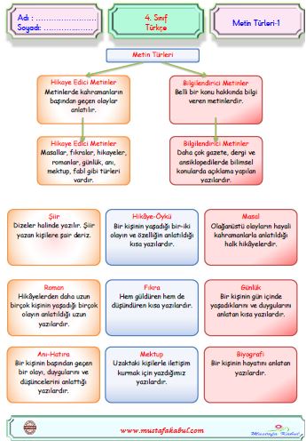 4 Sinif Turkce Metin Bilgisi