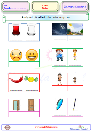 1. Sınıf Türkçe Konular