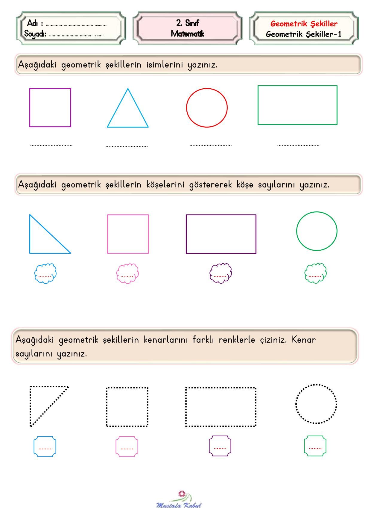 2 sınıf geometrik cisimler etkinlik