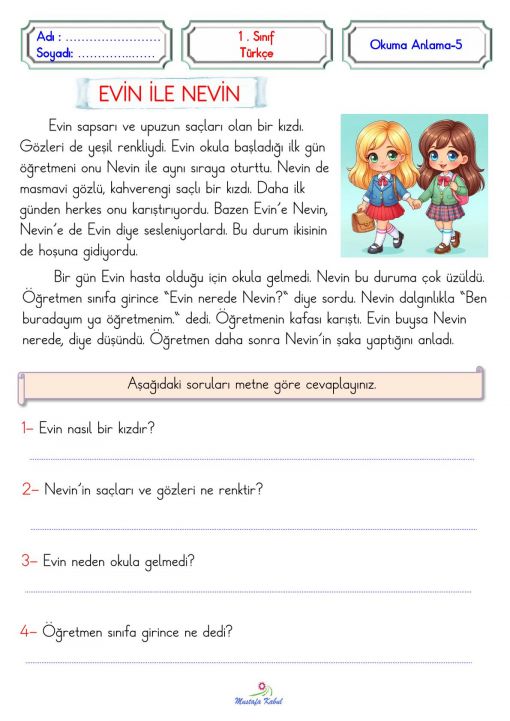   1.Sınıf Okuma Anlama Metinleri