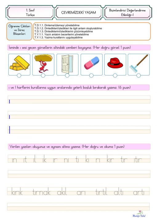 I Harfi Süreç Değerlendirme