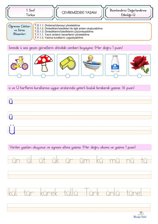   Ü Harfi Süreç Değerlendirme