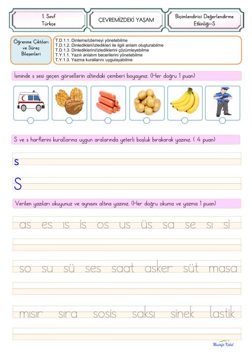  S Harfi Süreç Değerlendirme