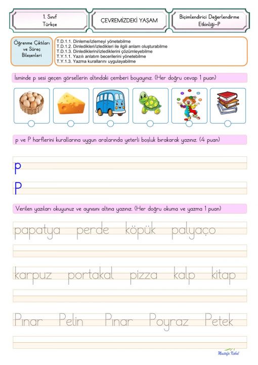 P Harfi Süreç Değerlendirme