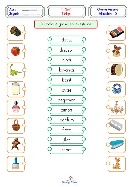   1.Sınıf Okuma Anlama Pekiştirme Etkinliği