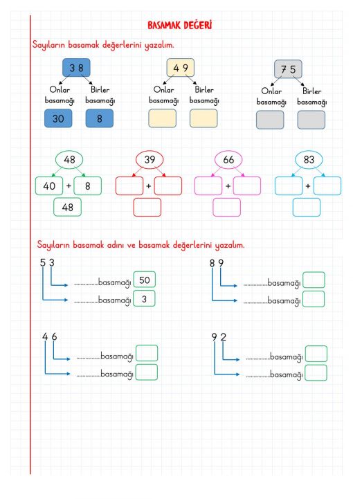 2.Sınıf Doğal Sayıları Çözümleme Defter Notu 2.Sınıf Doğal Sayıları Çözümleme Defter Notu