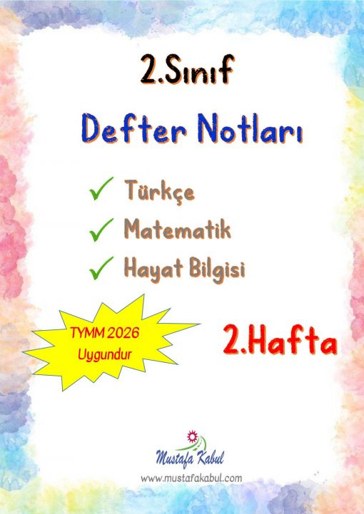  2.Sınıf Haftalık Defter Notları