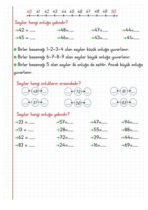 2.Sınıf Sayı Doğrusu Defter Notu 2.Sınıf Sayı Doğrusu Defter Notu