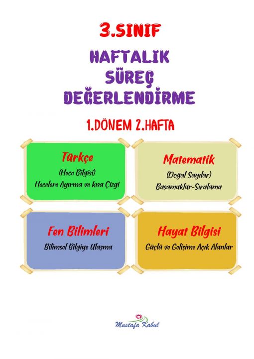   3.Sınıf  Haftalık Süreç Değerlendirme Sınavı