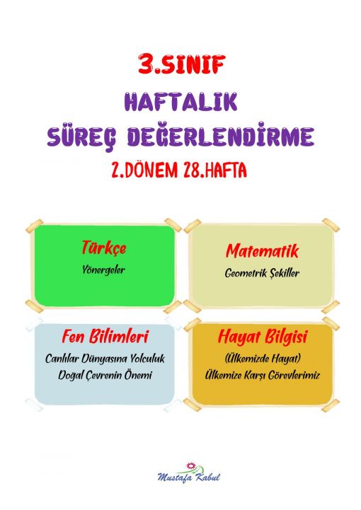  3.Sınıf Süreç Değerlendirme
