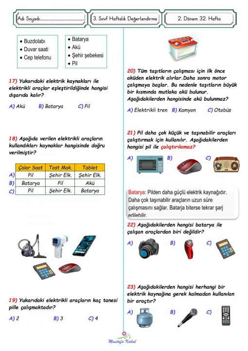  3.Sınıf Elektrik Kaynakları