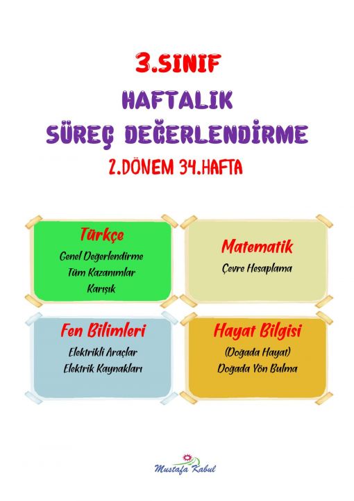  3.Sınıf Süreç Değerlendirme