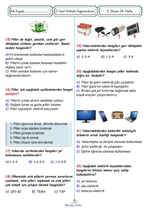  3.Sınıf Elektrik Kaynakları
