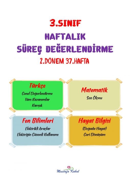  3.Sınıf Süreç Değerlendirme