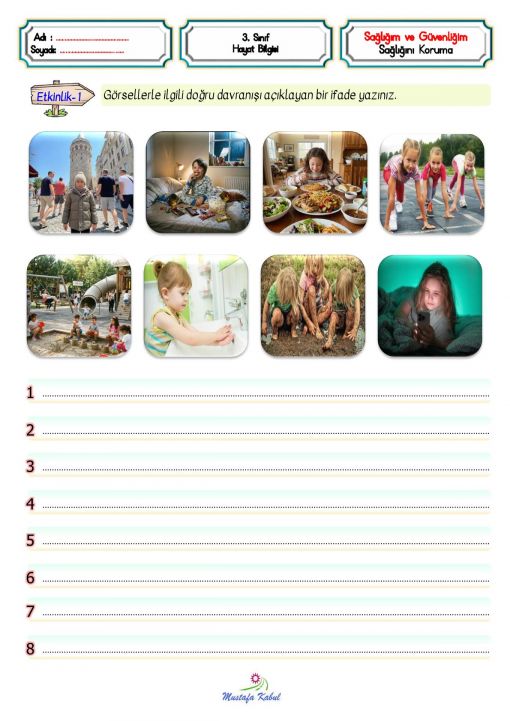 3.Sınıf Sağlığım ve Güvenliğim 