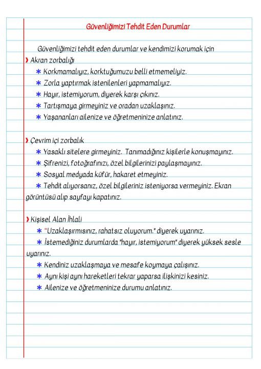 3.Sınıf Güvenliği Tehdit Eden Durumlar