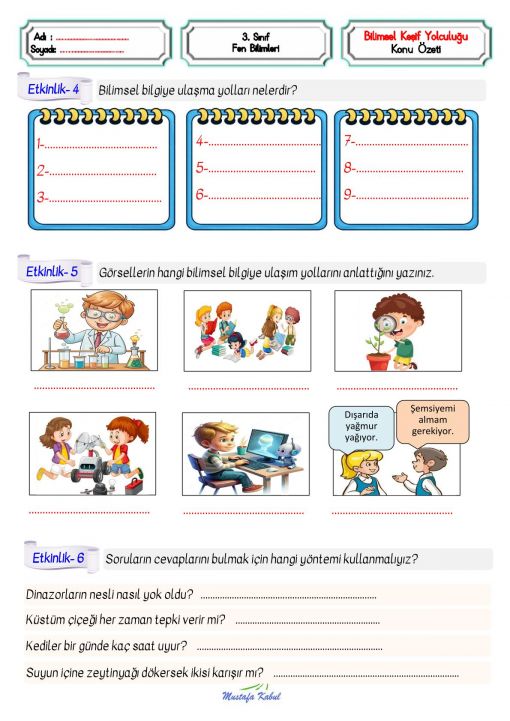   3.Sınıf Bilimsel Keşif Yolculuğu