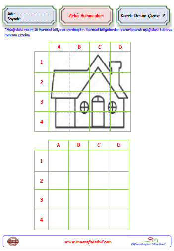   Zeka Bulmacaları Kareli Resim Çizme