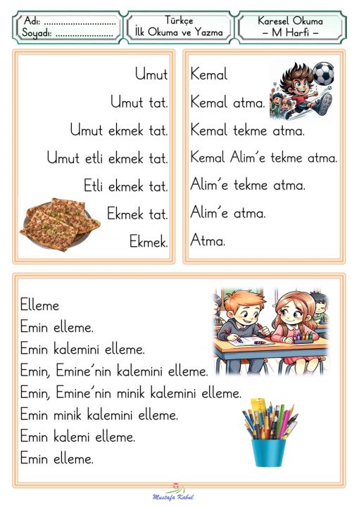  M Harfi Karesel Okuma Metinleri