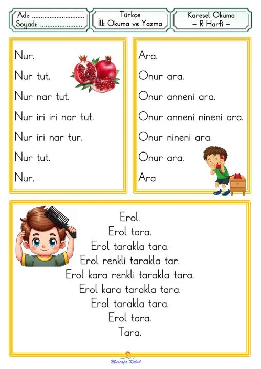  R Harfi Karesel Okuma Metinleri