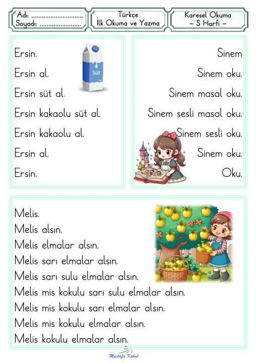  S Harfi Karesel Okuma Metinleri